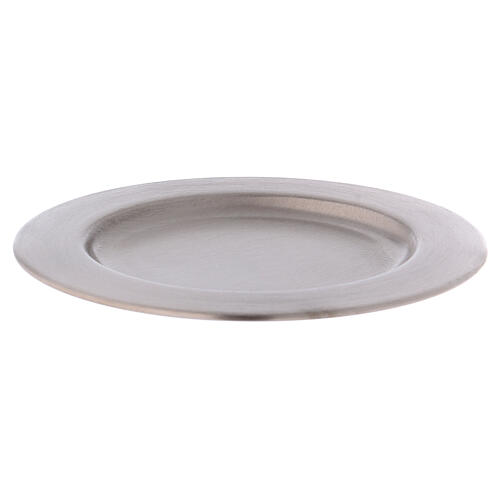 Matte silver-plated brass candle holder plate 1