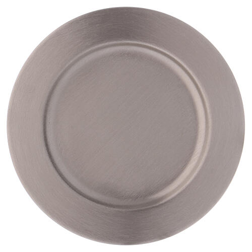 Matte silver-plated brass candle holder plate 2