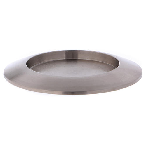 Round candle holder in silver-plated brass diam. 9 cm 1