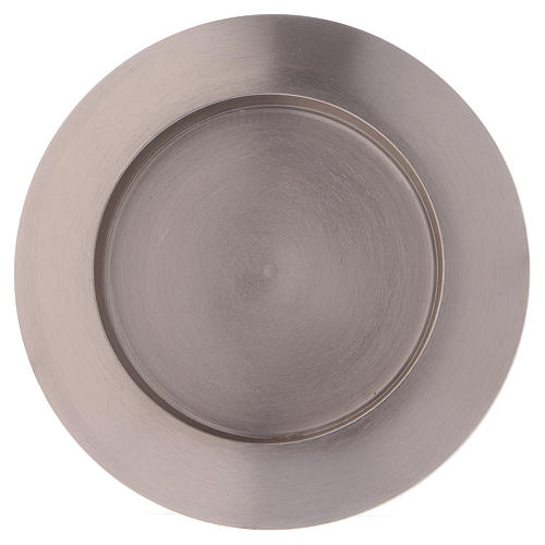 Round candle holder in silver-plated brass diam. 9 cm 2