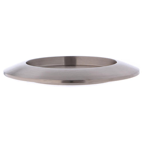 Round candle holder in silver-plated brass diam. 9 cm 3