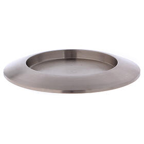 Round candle holder in silver-plated brass diam. 5 1/2 in