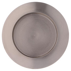 Round candle holder in silver-plated brass diam. 5 1/2 in