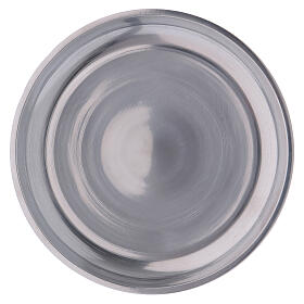 Silver-plated polish aluminium candle holder diam. 4 in
