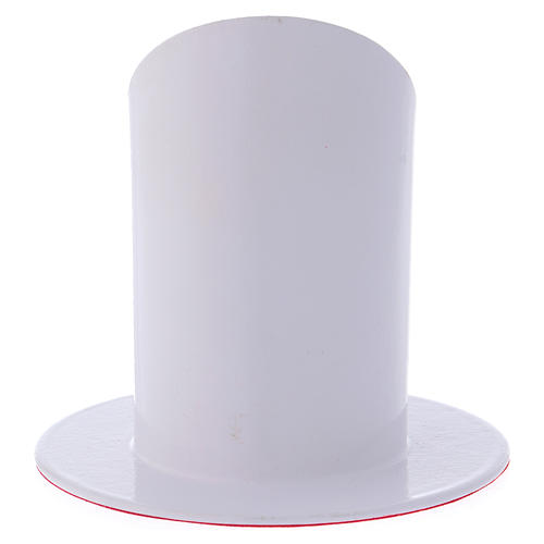 Porte-bougie en laiton laqué blanc diam. 5 cm 4