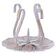 White and gold iron candle holder with spike s1
