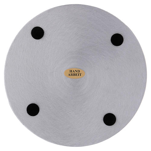 Plato portavela de aluminio plateado diámetro d. 14 cm 2