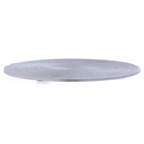Assiette porte-bougie en aluminium argenté diamètre 14 cm 3