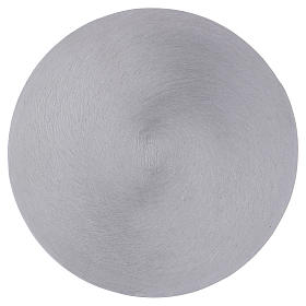 Piatto portacandele in alluminio argentato diametro d. 14 cm 