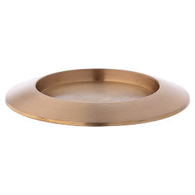 Candle holder in satinised gold-plated brass diam. 9 cm