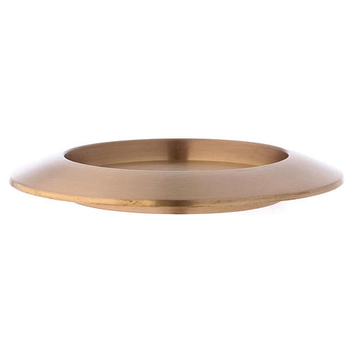 Candle holder in satinised gold-plated brass diam. 9 cm 3