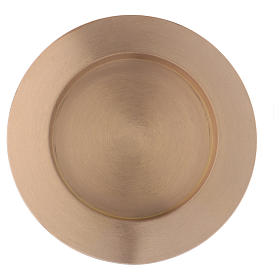 Castiçal de mesa em latão dourado acetinado diâm. 9 cm