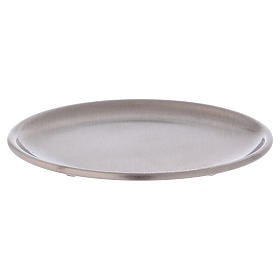Castiçal de mesa em alumínio prateado acetinado diâm. 12,5 cm