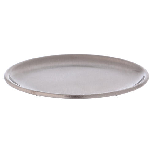 Castiçal de mesa em alumínio prateado acetinado diâm. 12,5 cm 1