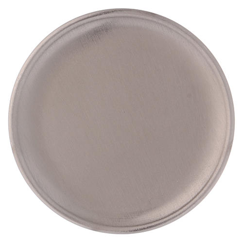 Castiçal de mesa em alumínio prateado acetinado diâm. 12,5 cm 2