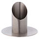 Tubular candle holder in silver-plated brass with satin finish s1