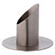 Tubular candle holder in silver-plated brass with satin finish s2