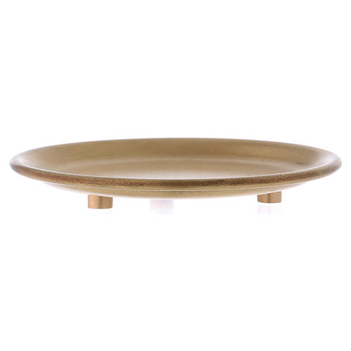 Candle holder plate in satinised gold-plated brass diam. 9 cm 3