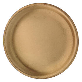 Candle holder plate in gold plated brass satin finish d. 3 1/2 in