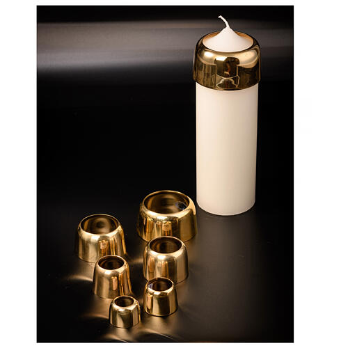 Candle follower in glossy gold-plated brass diam. 4.5/5 cm 3