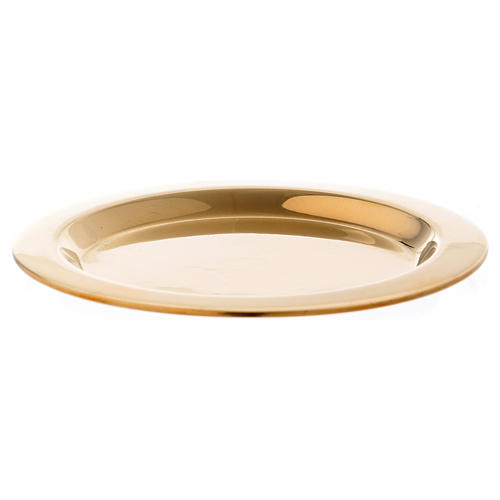 Candle holder plate in glossy gold-plated brass diam. 11 cm 3