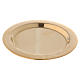 Candle holder plate in glossy gold-plated brass diam. 11 cm s1