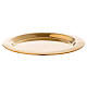Candle holder plate in gold plated polished brass d. 4 1/4 in s3