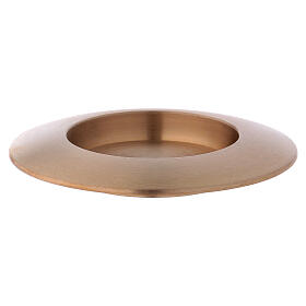 Gold plated brass candle holder plate with satin finish d. 2 1/2 in