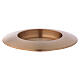 Gold plated brass candle holder plate with satin finish d. 2 1/2 in s1