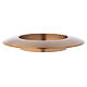 Gold plated brass candle holder plate with satin finish d. 2 1/2 in s3
