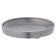 Round candle holder plate in matt silver-plated brass s1