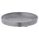 Round candle holder plate in matte silver-plated brass s1