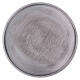 Round candle holder plate in matte silver-plated brass s2