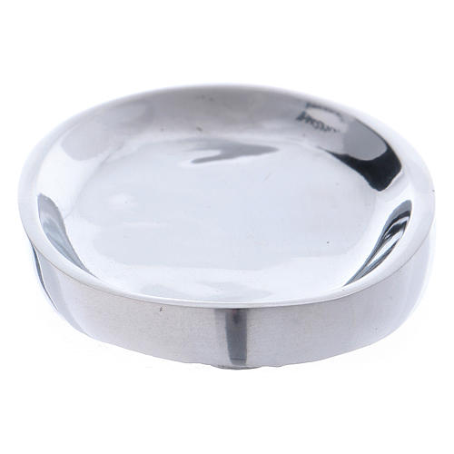 Oval candle holder in glossy aluminium 3