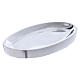 Oval candle holder in glossy aluminium s2