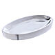 Oval candle holder in aluminium with polished finish s2