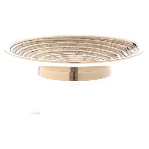 Round candle holder in gold-plated brass with spiral pattern diam. 10 cm 3