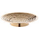 Round candle holder in gold plated brass with spiral decoration d. 4 in s1
