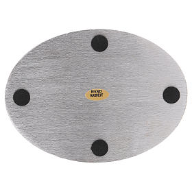 Oval Teller-Kerzenhalter Aluminium 13.5x10cm