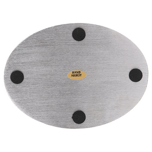 Oval Teller-Kerzenhalter Aluminium 13.5x10cm 2