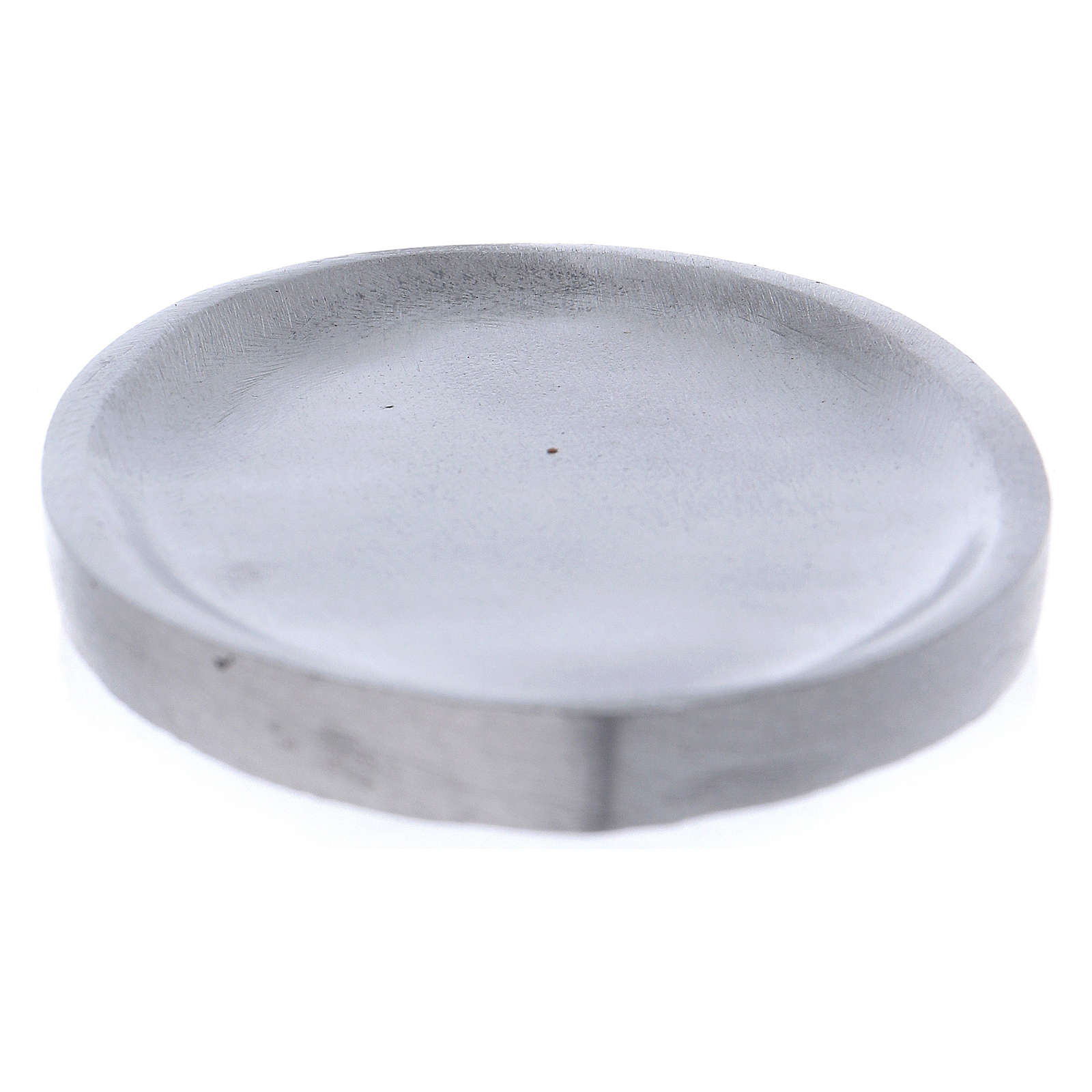 Oval candle holder plate 16x7 cm in matt aluminium online sales on
