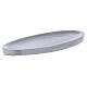 Piatto portacandele ovale 16x7 cm alluminio opaco s2