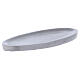 Oval candle holder plate 6x3 in matte aluminium s2