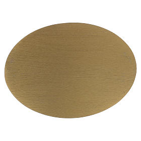 Piatto portacandela in alluminio dorato ovale 13,5x 10 cm