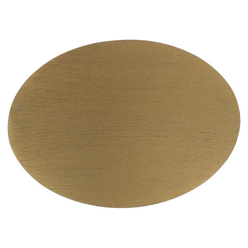 Piatto portacandela in alluminio dorato ovale 13,5x 10 cm 1