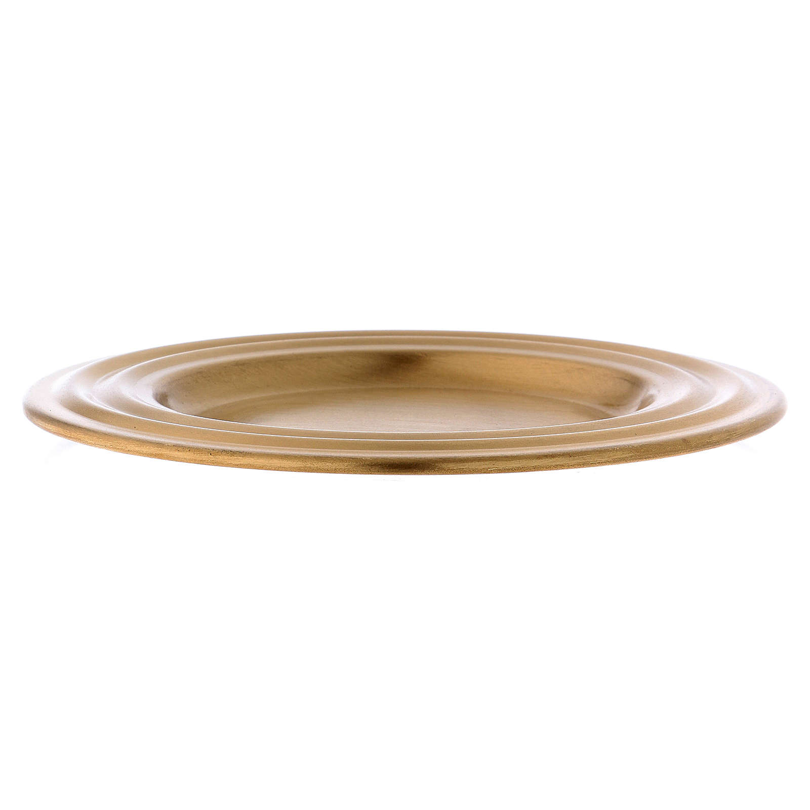 Candle holder plate in matt goldplated brass 13 cm online sales on