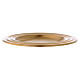 Candle holder plate in matt gold-plated brass 13 cm s3