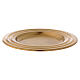 Matte gold plated brass candle holder plate 5 in s1