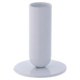 Candle holder tube in white brass