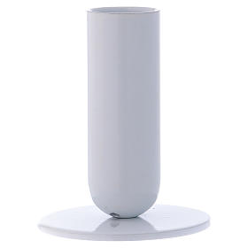 Candle holder tube in white brass